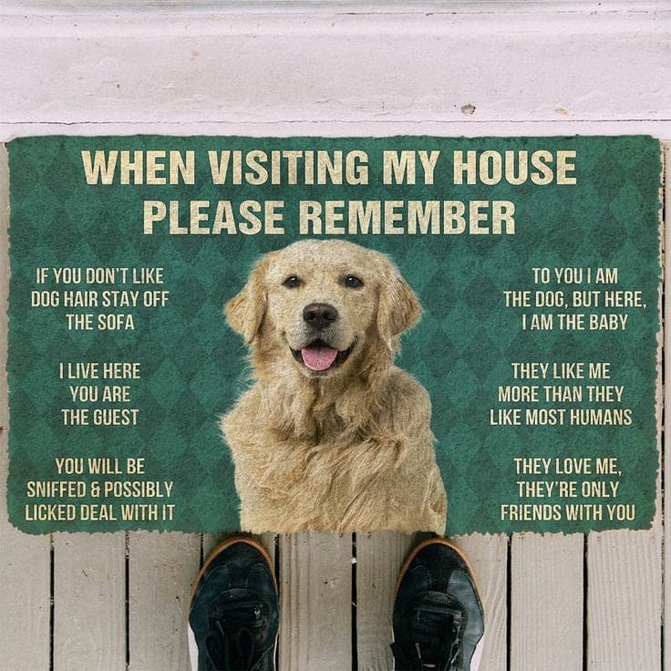 Fall Golden Retriever Doormat 