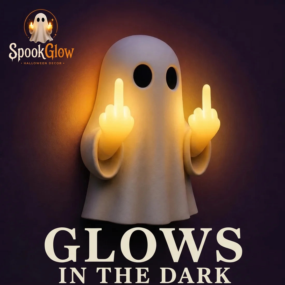 Halloween Ghost Middle Finger Glow Night Light™