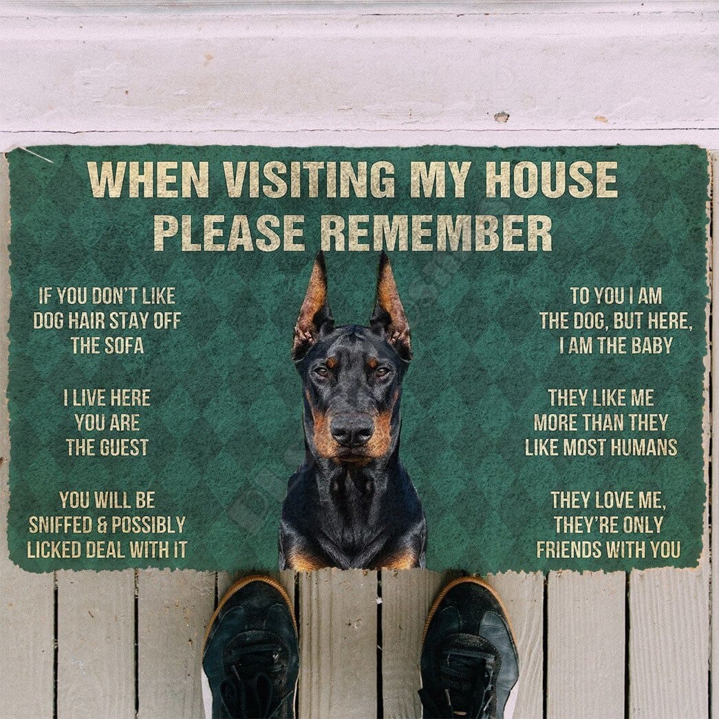 Doberman House Rules - Doormat