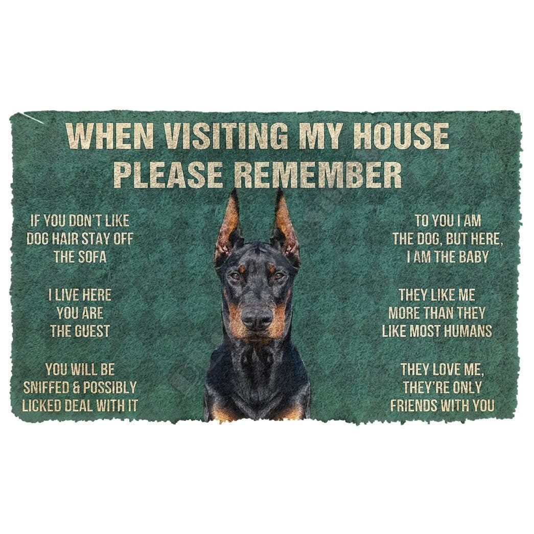 Doberman House Rules - Doormat