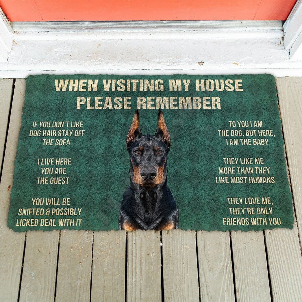 Doberman House Rules - Doormat