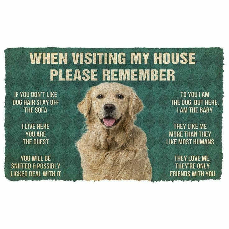 Golden Retriever House Rules - Doormat
