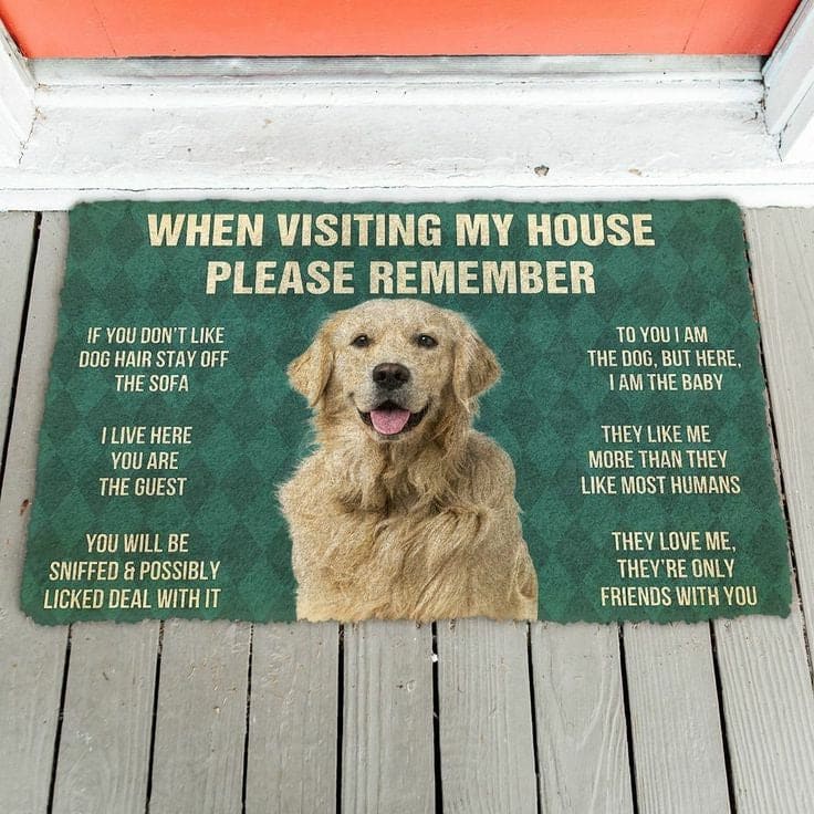 Golden Retriever House Rules - Doormat